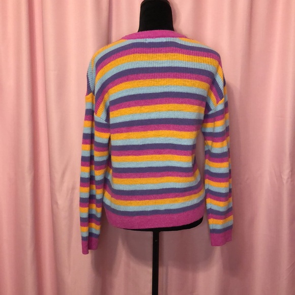 Multicolored Striped Pullover Sweater - Picture 4 of 8